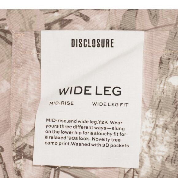 Disclosure x Refrain Camo Wide Leg Pants Women’s 13/31 Y2K Tree Print Cargo - Picture 6 of 6